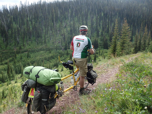 GDMBR: We can see our downhill trail across the creek valley.